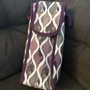 Shell Rummel Purple and Gray Patterned Beverage Insulated Tote Carrier